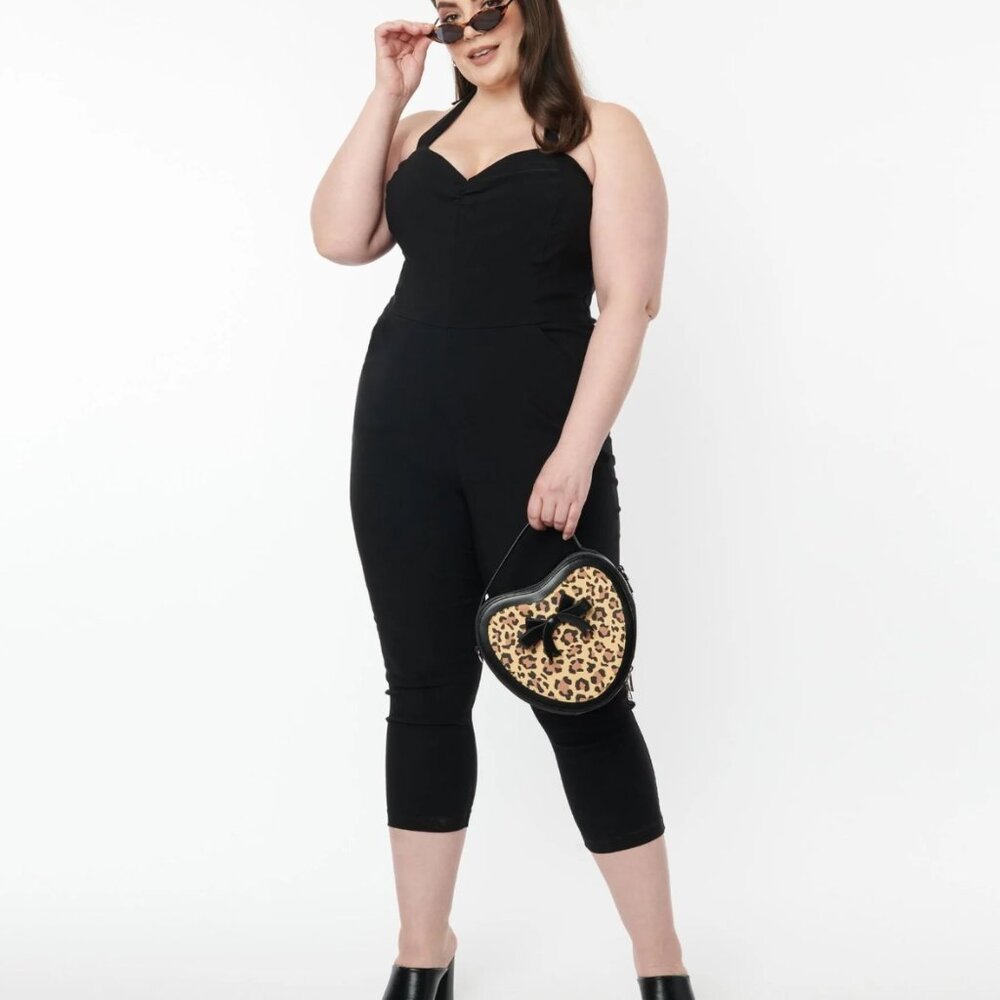 Cute Black Halter Top Marcel Jumpsuit from Unique Vintage
